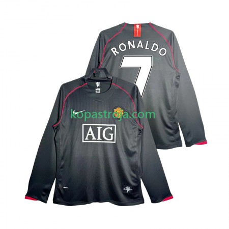 Billiga Fotbollströjor Manchester United Critstiano Ronaldo 7 2007 2008 Retro Borta tröja Långärmad